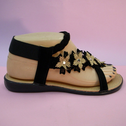 Imagen 2 de 6 de Huarache Sandalia Flores Diagonal Suave Artesanal Dedo