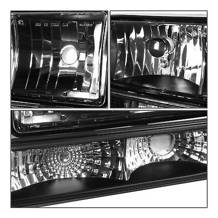 Black Housing Headlight+clear Signal+6000k White Led Sys Oad