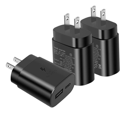 Cargador Tipo Pared Usb 25 Rapida Doble Puerto Para S22