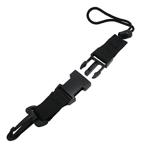 Scuba Choice Para Buceo Negro Lanyard Clip Cincha Con Hebill