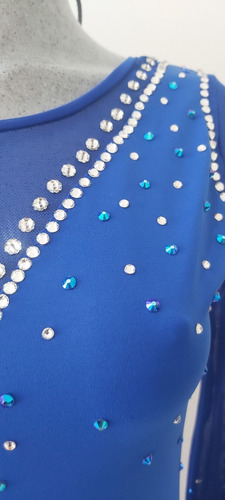 Traje Patinaje Azul Rey Talla 10