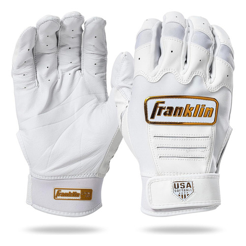 Guanteletas Softbol Franklin Cfx Fp Blanco Dorado Dama Talla Grande