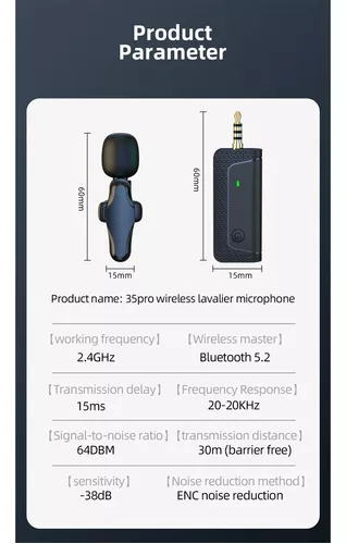 Microfono Inalambrico Celular/Parlante/Amplificador 3.5mm K35