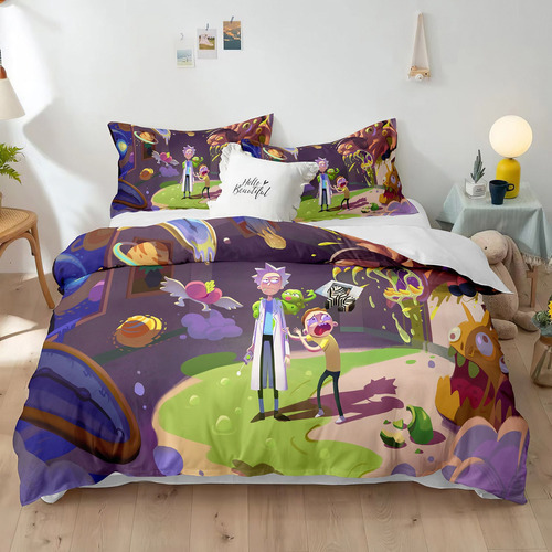 Juego De Cama De Dibujos Animados Anime Rick And Morty 220