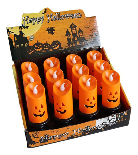 12 Velas Led De 13 Cm Luz Cálida Pilas Decoración De Hallowe