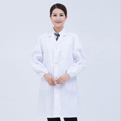 Delantal Médico O Clínico Unisex De Laboratorio Largo Blanco