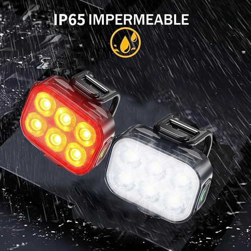 Lampara Bicicleta Led Recargable Ip65 Delantera Trasera