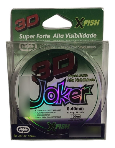 Tanza 3d Joker Xfish 100m Nylon Baja Memoria Super Visible