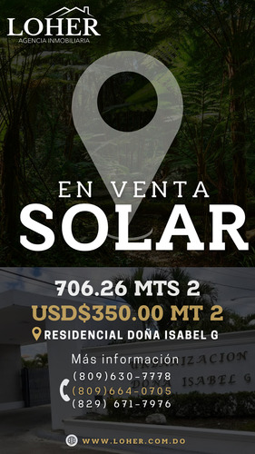 En Venta Solar En Residencial Doña Isabel G Santiago
