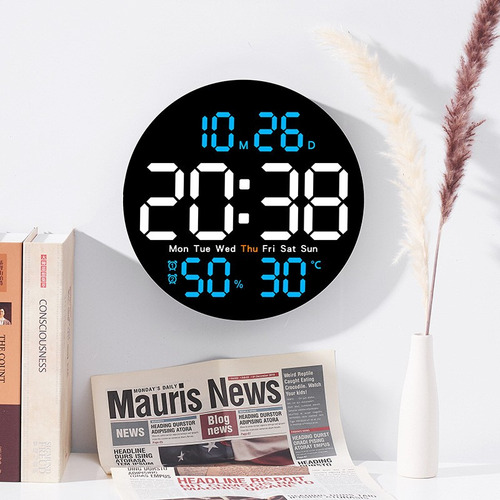 Reloj De Pared Silencioso Led Digital Simple De 10 Pulgadas