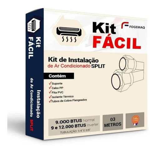 Kit Instalação Ar Split Comum 9000 / 12000 Btus Inverter