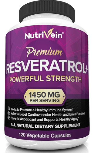 Nutrivein Resveratrol 1450 Mgrs - Unidad a $1716