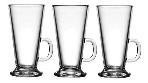 Imagen 1 de 10 de Jarro Cafe Cappuccino 280ml Vidrio X3 Uni. En Caja Silmar