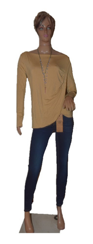 Remera Paula Cahen D Anvers Remera Color Camel Mangas Largas