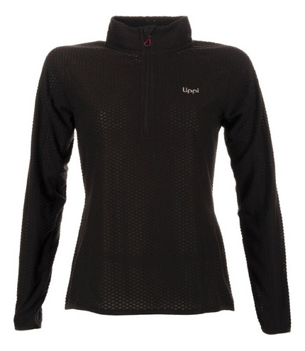 Poleron Mujer Jacarandá Nano-f 1/4 Zip Negro Lippi