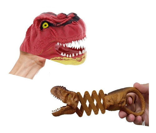 Kit Fantoche Dinossauro De Mão + Dinossauro Agarra Multikids
