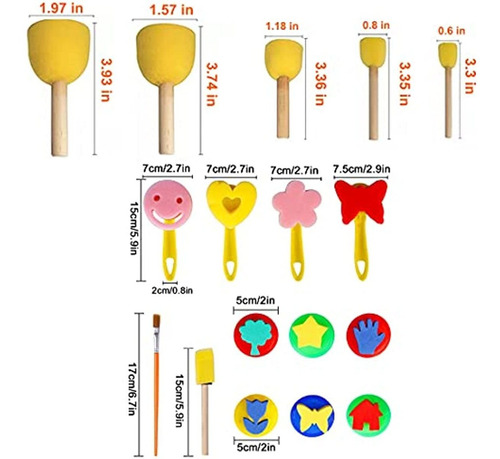 Esponjas De Pintura Para Niños Set De Pinceles Y Esponjas