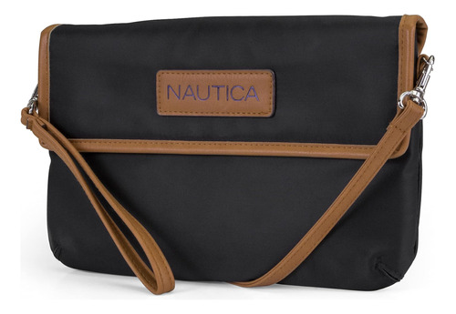 Nautica Womens Crossbody Wallet Wristlet Clutchh, Black, One