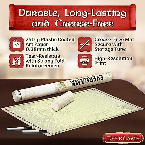 Evergame Tapete Dnd Reutilizable De Doble Cara Para Uso Con
