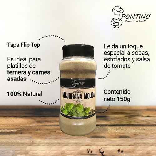 Pontino Mejorana Molida 150 Gramos 2 Piezas