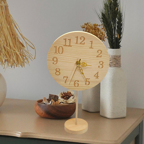 Reloj De Mesa De Madera, Silencioso, Estable, Fácil De