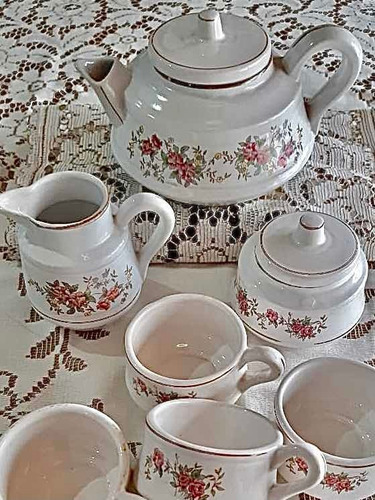 Imagen 7 de 10 de Antiguo Juego De Té De Cerámica Blanca