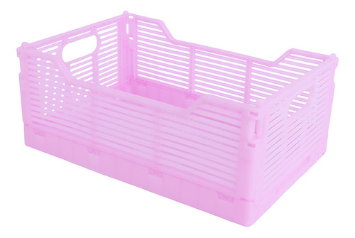 Miniso Cesta De Almacenamiento Plegable Plástico Rosa 30.5x2