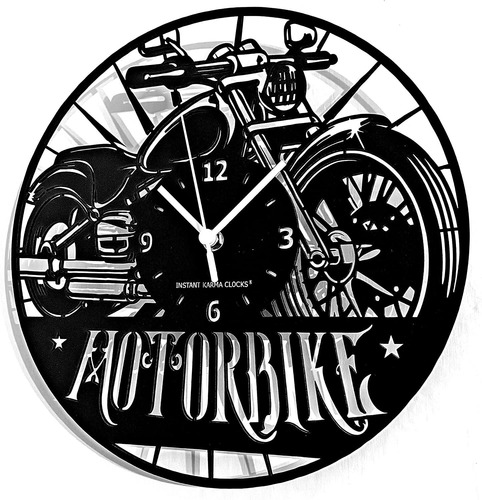 Instant Karma Clocks Reloj De Pared Moto Motorbike