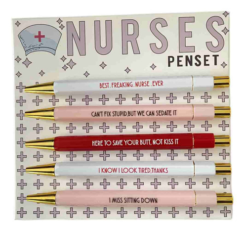 Bolígrafo De Redacción De Textos Con Tema T Funny Nurse Pres