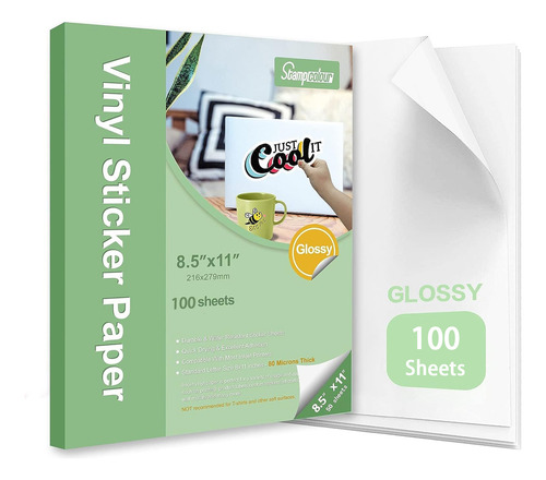 Vinil Para Impresión Inkjet Adhesivo Blanco Glossy 100 Hojas Stampcolour