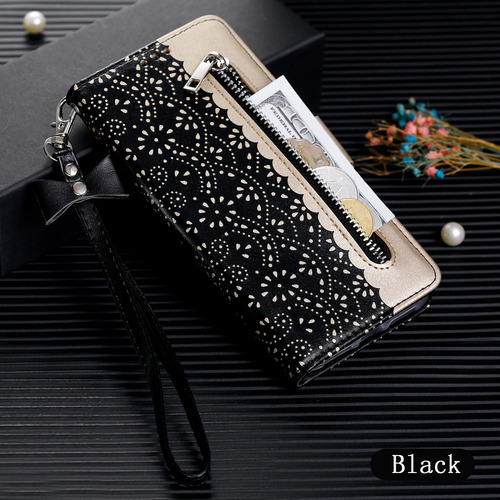 - Funda De Piel Tipo Cartera Con Cremallera Para Samsung