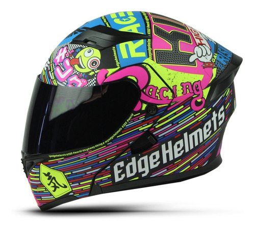 Casco Abatible Moto Edge Racing 380 Certificado Dot Gafas