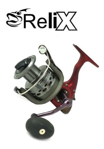 Reel Relix X-series 3000 10 Rulemanes, Pesca Variada Rio Mar Color Gris/Rojo