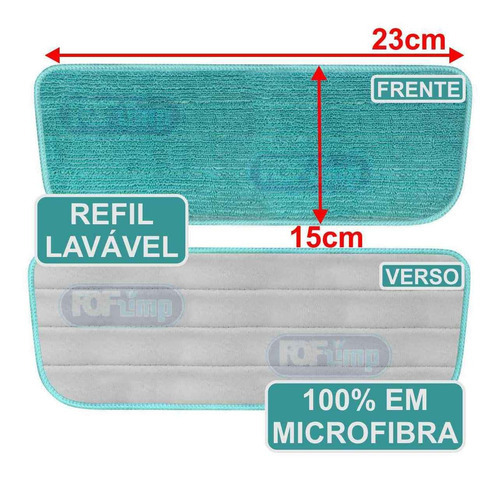 Mop Rodo Spray Mágico Com Reservatório + 2 Refis Microfibra