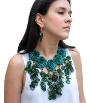 Comprar Collar Artesanal De Palma Y Escama Modelo Esmeralda