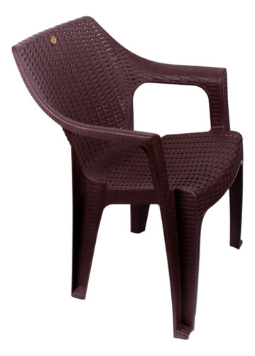 Silla Rattan Para Jardin Set X2 Color Chocolate