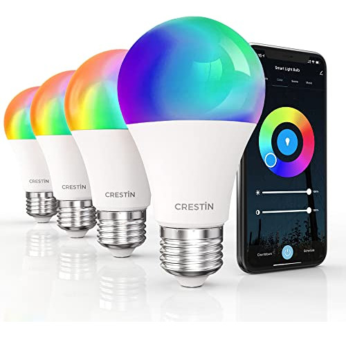 Crestin Bombillas De Luz Inteligente Led, Rgbcw Color Pb3jl