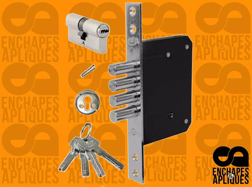 Imagen 4 de 6 de Cerradura Chapa Seguridad Llave Punto 4 Pernos Antisegueta