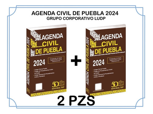 Agenda Civil De Puebla 2024 (2 Piezas)