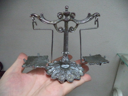 Miniatura De Balança Decorativa De Metal Antiga
