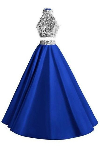 vestido azul royal para debutante