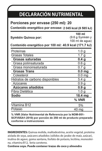 Leche De Quinoa Symken 480 G