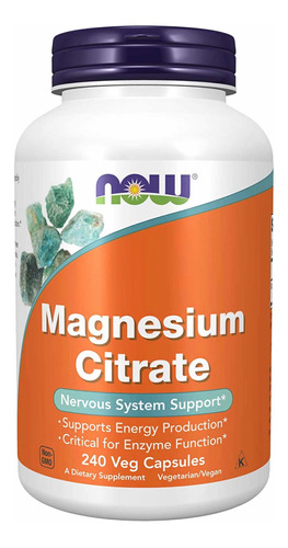 Magnesio Citrate 400 Mg / 240 Caps. Vegetales  !disponible!