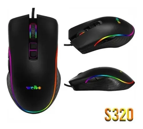 Mouse Gamer 7 Botones Con Luces Led Weibo S320