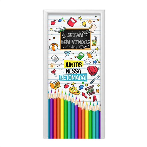 Capa De Porta Diversos Decoração Sublimado Tecido 1,00x2,10m