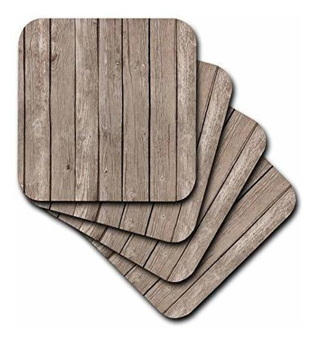 3drose Cst_195660_2 Rustic Faux Image Of Wood Soft Coasters 