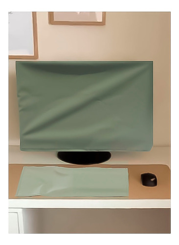 Kit Funda Negra Pc All In One Con Cierres. Impermeable Color Verde Musgo