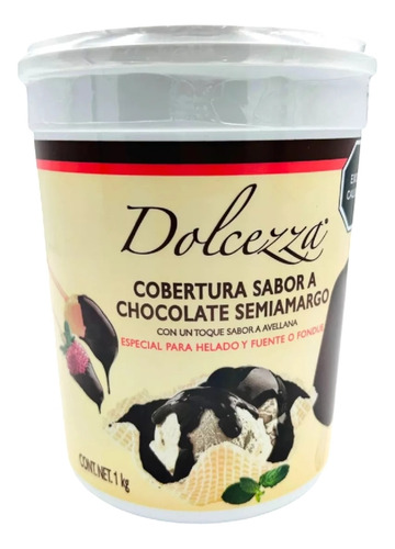 1 Kg Cobertura Turin Dolcezza Helado Y Fuente De Chocolate