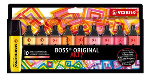 Resaltadores Stabilo Boss Arty Set Colores Calidos X 10