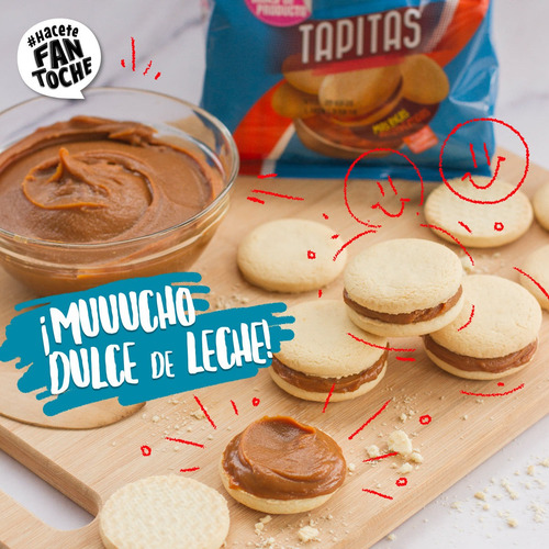 Imagen 3 de 9 de Tapitas Alfajor Fantoche Ideal Alfajor Artesanal 230g